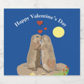 Prairie Dog Valentine’s Day Sparkling Wijnetiket (Enkel label)