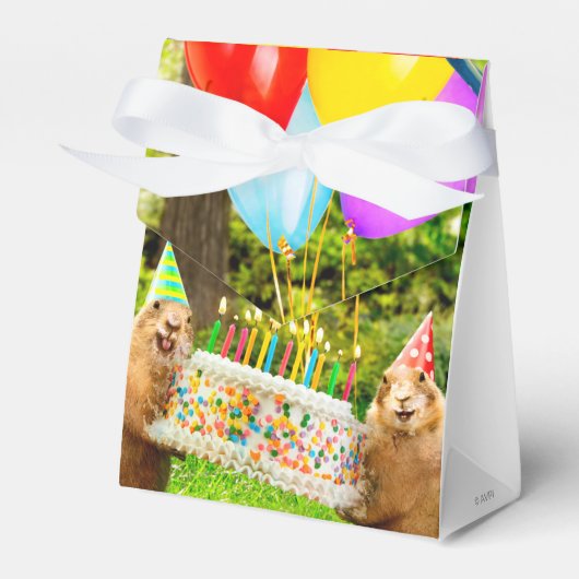 Prairie Dog Verjaardagsfeestje Bedankdoosjes (Voorkant Zijde)
