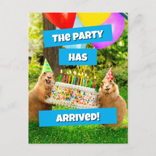 Prairie Dog Verjaardagsfeestje Briefkaart (Voorkant)