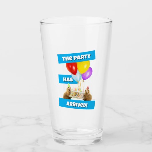 Prairie Dog Verjaardagsfeestje Glas (Voorkant)