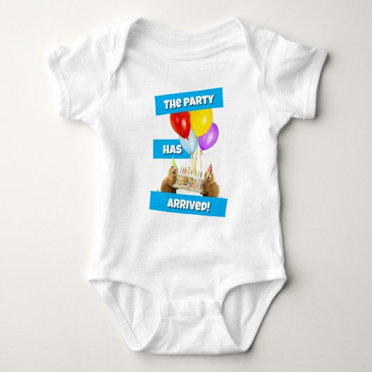 Prairie Dog Verjaardagsfeestje Romper (Voorkant)