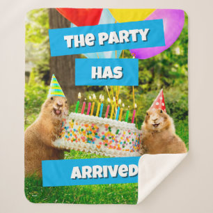Prairie Dog Verjaardagsfeestje Sherpa Deken