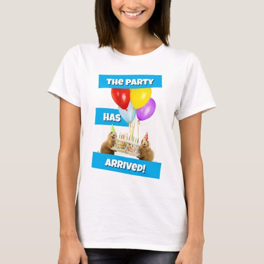Prairie Dog Verjaardagsfeestje T-shirt (Voorkant)