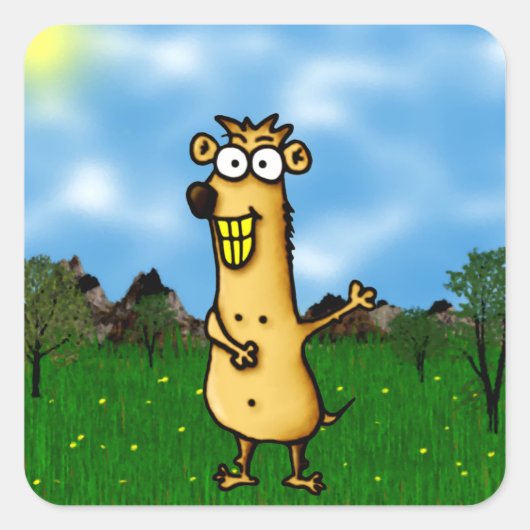 Prairie Dog Vierkante Sticker (Voorkant)