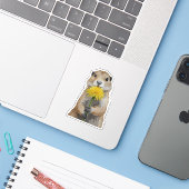 Prairie Dog Watercolor Sticker (Laptop met iPhone)