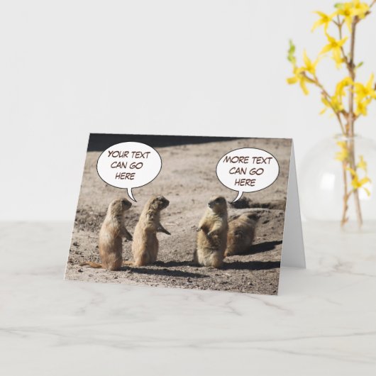 Prairie Dog Wenskaart Kaart (Gele Bloem)