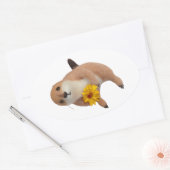 Prairie Dog's gevulde speelgoed Ovale Sticker (Envelop)