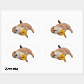 Prairie Dog's gevulde speelgoed Ovale Sticker (Vel)