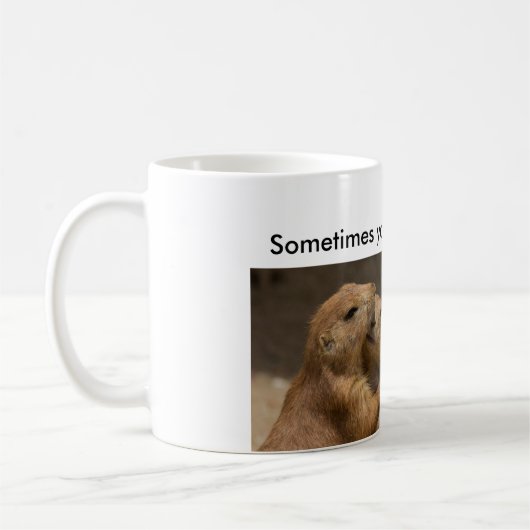 Prairie Dogs Hugging Koffiemok (Links)