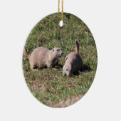Prairie Dogs Play in Badlands National Park Keramisch Ornament (Rechts)
