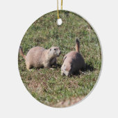 Prairie Dogs Play in Badlands National Park Keramisch Ornament (Links)