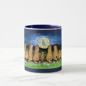 Prairie Dogs Watching Moon Donkerblauw Design Mok (Midden)