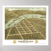 Prairie Du Sac, WI Panoramic Map - 1870 Poster (Voorkant)