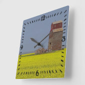 Prairie Elevator Landscape Square Clock Vierkante Klok (Hoek)