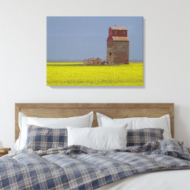 Prairie Elevator Landscape Stretch Canvas Afdrukke Afdruk