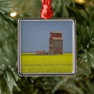 Prairie Elevator Landschap Metalen Ornament
