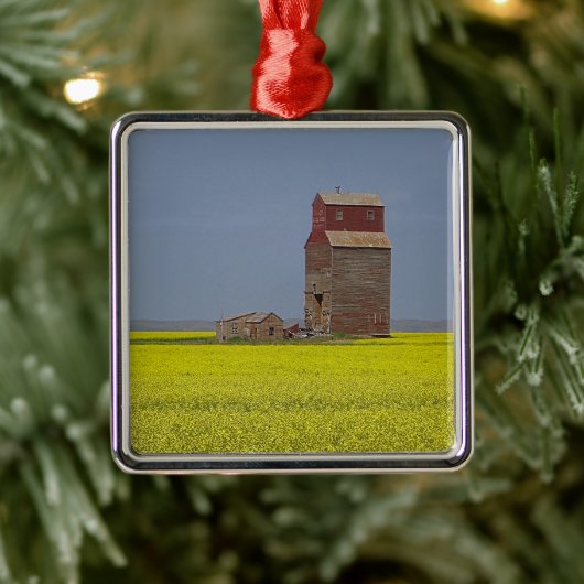Prairie Elevator Landschap Metalen Ornament (Boom)