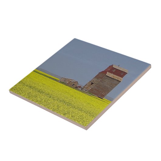 Prairie Elevator Landschap Tegeltje (Zijkant)