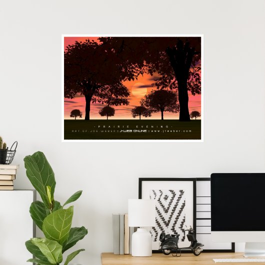 Prairie Evening Poster (Thuiskantoor)