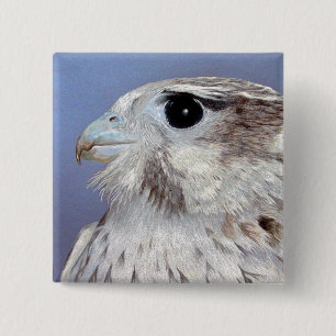 Prairie Falcon Vierkante Button 5,1 Cm