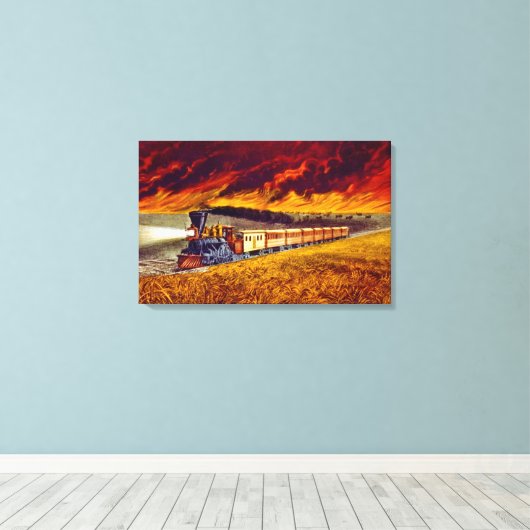 Prairie Fire 1872 Canvas Afdruk (Insitu (Houten vloer))