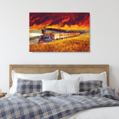Prairie Fire 1872 Canvas Afdruk (Insitu (Slaapkamer))