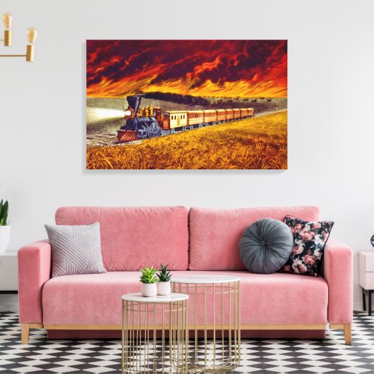 Prairie Fire 1872 Canvas Afdruk (Insitu (Woonkamer))