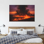 Prairie Fire Dramatisch Texaans Landschapsprint Canvas Afdruk (Insitu (Slaapkamer))