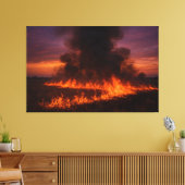 Prairie Fire Dramatisch Texaans Landschapsprint Canvas Afdruk (Insitu (Woonkamer))