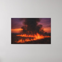 Prairie Fire Dramatisch Texaans Landschapsprint Canvas Afdruk
