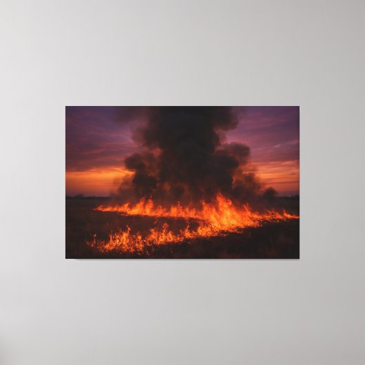 Prairie Fire Dramatisch Texaans Landschapsprint Canvas Afdruk (Voorkant)