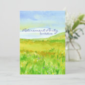 Prairie Grass Meadow Retirement Party Uitnodiging (Staand voorkant)