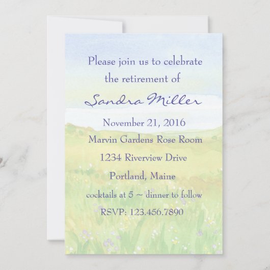 Prairie Grass Meadow Retirement Party Uitnodiging (Achterkant)