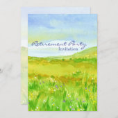 Prairie Grass Meadow Retirement Party Uitnodiging (Voorkant / Achterkant)