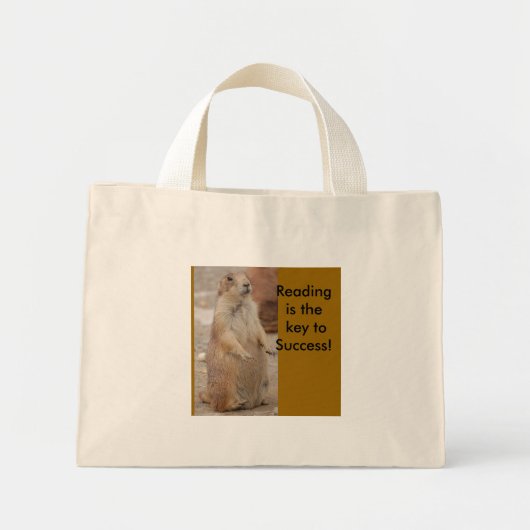 Prairie-hond - boekenzak lezen mini tote bag (Voorkant)