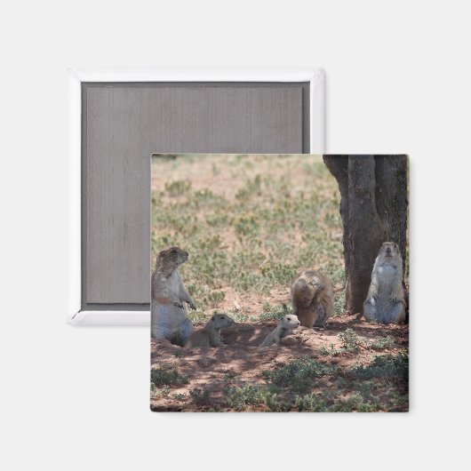 Prairie Hond Familie Magneet (Voorkant / Achterkant)