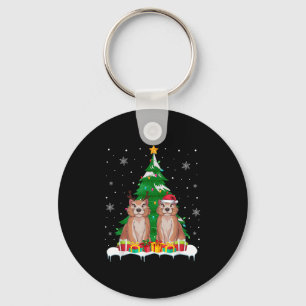 Prairie Hond Kerstboom Lights Santa Reindeer X Sleutelhanger