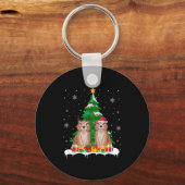 Prairie Hond Kerstboom Lights Santa Reindeer X Sleutelhanger (Voorkant)