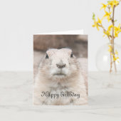 Prairie hond portret verjaardag kaart (Gele Bloem)