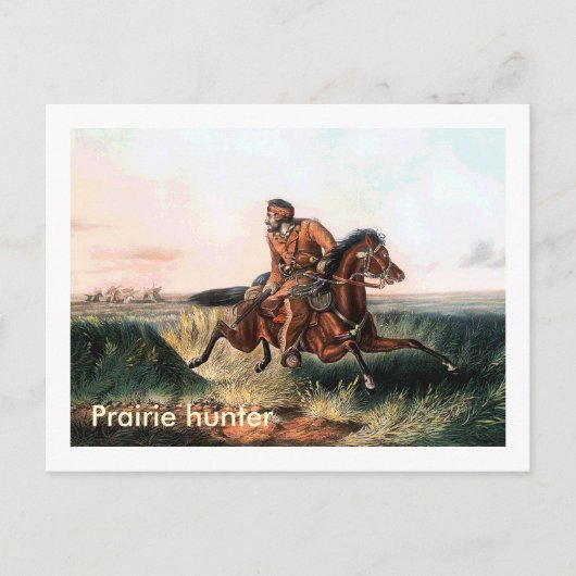 Prairie hunter plaatse briefkaart (Voorkant)