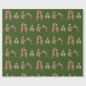 Prairie kerstpapier (donkergroen) cadeaupapier (Vlak)