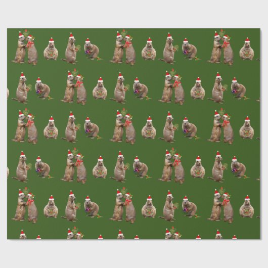 Prairie kerstpapier (donkergroen) cadeaupapier (Vlak)