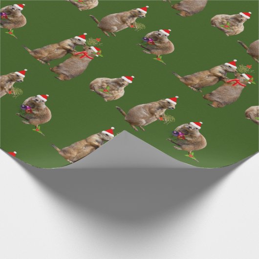 Prairie kerstpapier (donkergroen) cadeaupapier (Hoek)