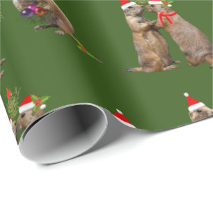 Prairie kerstpapier (donkergroen) cadeaupapier