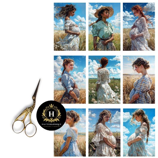 Prairie Maternity Collage Decoupage Tissuepapier