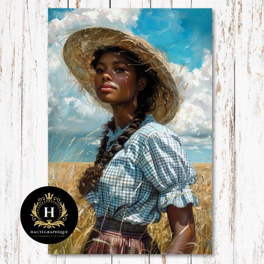 Prairie Meisje Gevlochten Haar Blauw Gingham Decou Tissuepapier