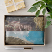 Prairie Meisje Gevlochten Haar Blauw Gingham Decou Tissuepapier (Geschenk)