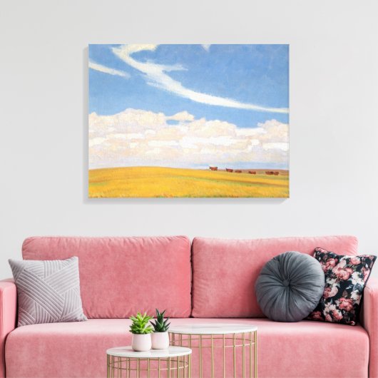 Prairie Na Storm van Maynard Dixon, kunst Canvas Afdruk (Insitu (Woonkamer))