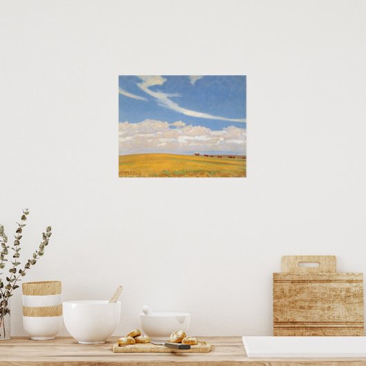 Prairie Na Storm van Maynard Dixon, kunst Poster (Keuken)