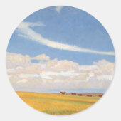 Prairie Na Storm van Maynard Dixon,  kunst Ronde Sticker (Voorkant)